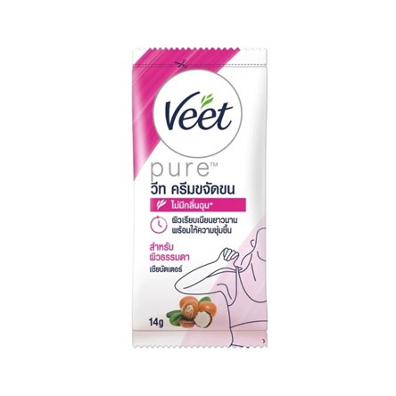 Veet Hair Removal Cream Silk & Fresh 14 g [3680] สีชมพู วีท ครีมขจัดขน ซิลค์แอนด์เฟรช โลตัสฟลาวเวอร์สำหรับผิวธรรมดา3680