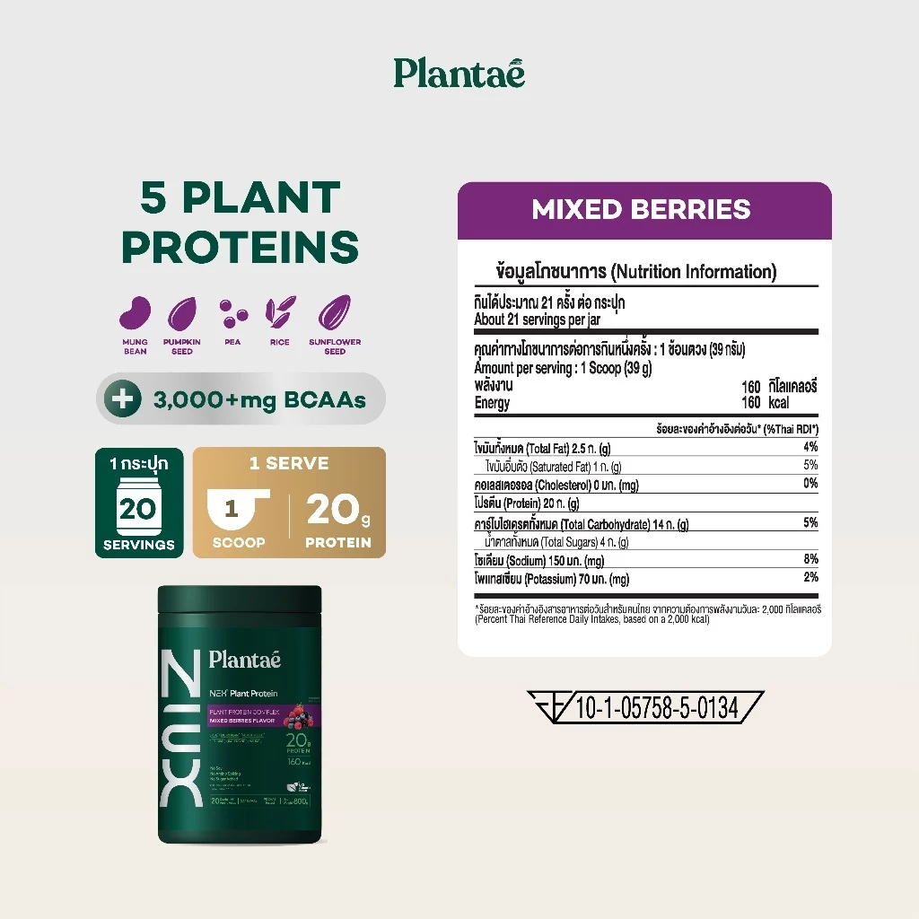 [ตะกร้าโปรเปิดตัววันที่ 24 ส.ค.] Plantae NEX Protein โปรตีนคุณภาพสูตรใหม่ เปิดตัวที่แรก ยกระดับโปรตีนพืชให้ดีกว่าเดิม thumbnail 10