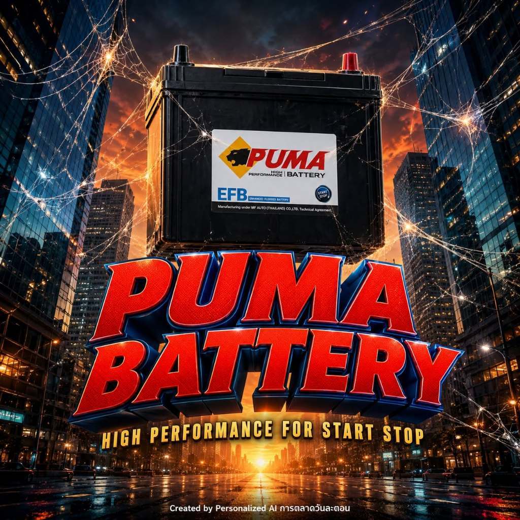 แบตเตอรี่ PUMA รุ่น EFB N55L (ส่งด่วนได้รับสินค้าวันนี้) 12V 55AH (SMF) แบตเตอรี่แห้ง