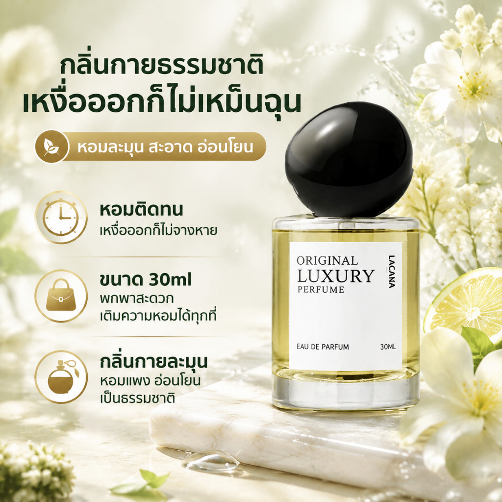 ของแท้ 100% LACANA Original Luxury น้ำหอมลาคาน่า น้ำหอมพรีเมี่ยม กลิ่นหอมยาวนาน 30ml สำหรับผู้หญิงและผู้ชาย