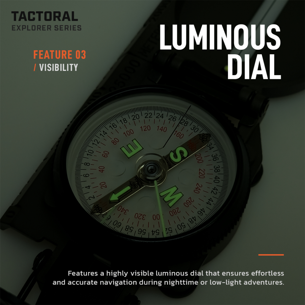 Tactoral Explorer Lensatic Military Compass เข็มทิศทหารเลนซาติก| Metal Case Liquid-Filled | สี Sap Green — صورة 4
