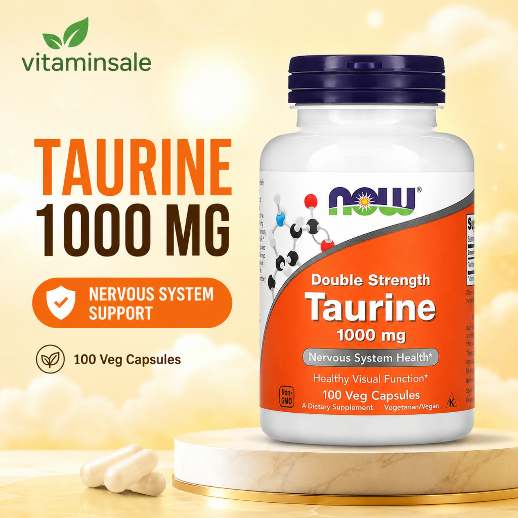 Now Foods, Taurine, Double Strength, 1000 mg, 100 Capsules