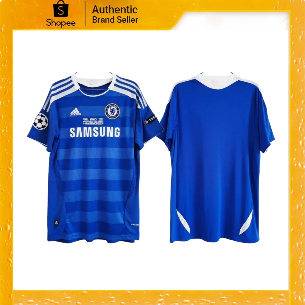 【ของแท้ 100%】Adidas Chelsea เสื้อฟุตบอลวินเทจ สปอนเซอร์ Samsung ติดป้ายแชมป์เปี้ยนลีก