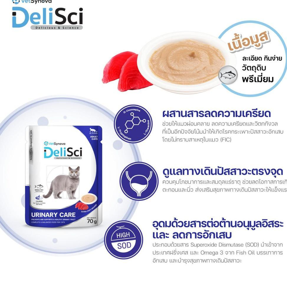 Delisci อาหารเปียกสำหรับน้องแมว 5 สูตร เลือกจำนวน 6 ซอง หรือ 1 กล่อง 12 ซอง รูปที่ 3