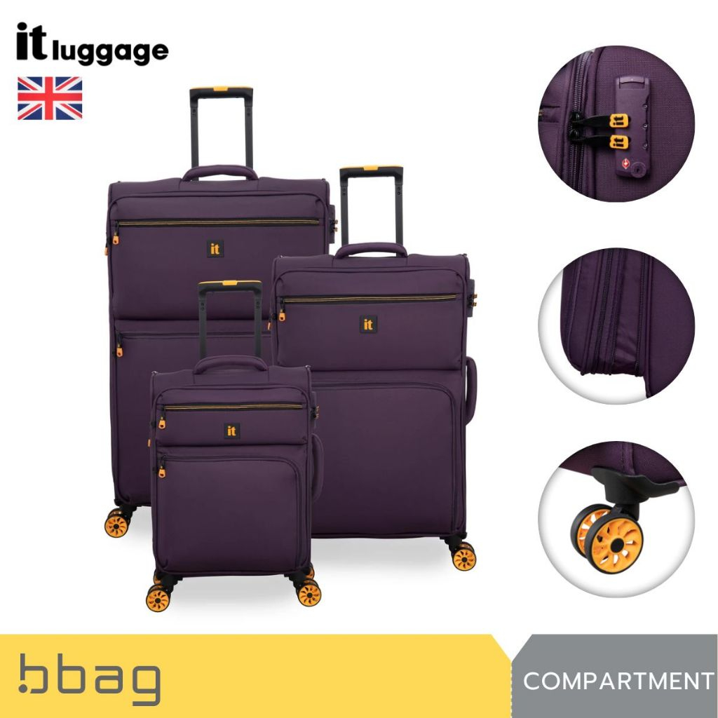 IT Luggage กระเป๋าเดินทางผ้า 20/24/28 นิ้ว รุ่น Compartment 3149 น้ำหนักเบา ซิปขยาย 25% 8 ล้อ TSA Lo