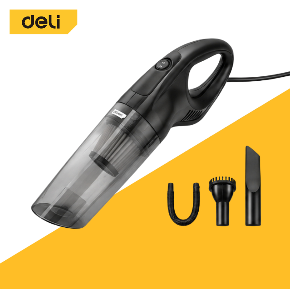 Deli เครื่องดูดฝุ่น เครื่องดูดฝุ่นในรถ ขนาดเล็กกะทัดรัด แรงดูดสูง 4800pa HEPA Vacuum Cleaner