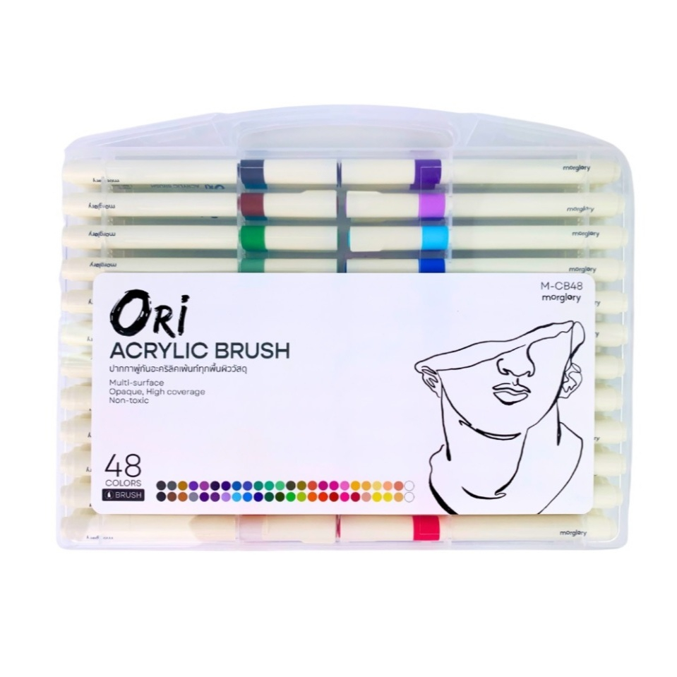 (KTS)ชุดปากกาพู่กันอะคริลิคเพ้นท์ Ori Acrylic Brush M-CB48 48สี