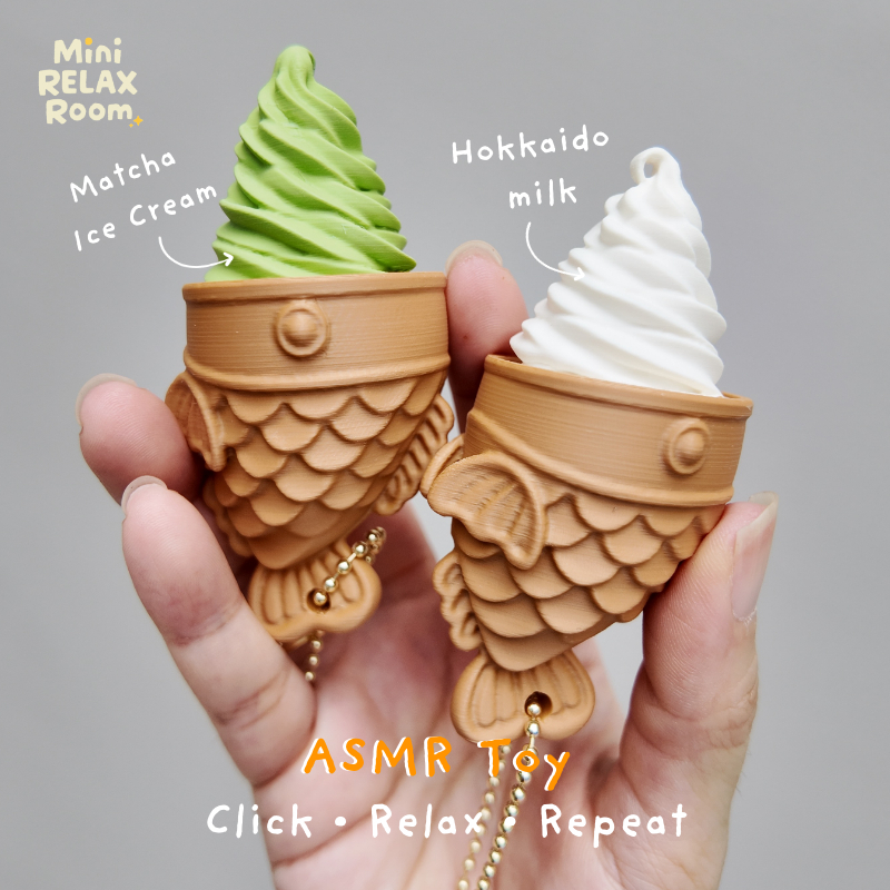 🍵🍦Ice Cream Cone Clicker ASMR ไอศกรีมซอฟต์เสิร์ฟชาเขียวมัทฉะ นม ของเล่นคลายเครียด ASMR Toy กดเพลิน เ