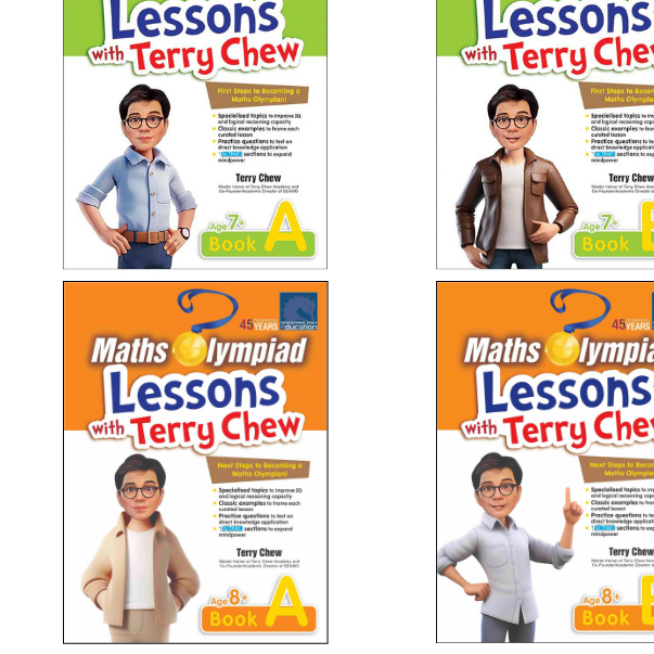 SAP Maths Olympiad Lessons with Terry Chew Age 7+ 8+ Primary 1-2 (Book A/B) หนังสือคณิตโอลิมปิก ป.1-