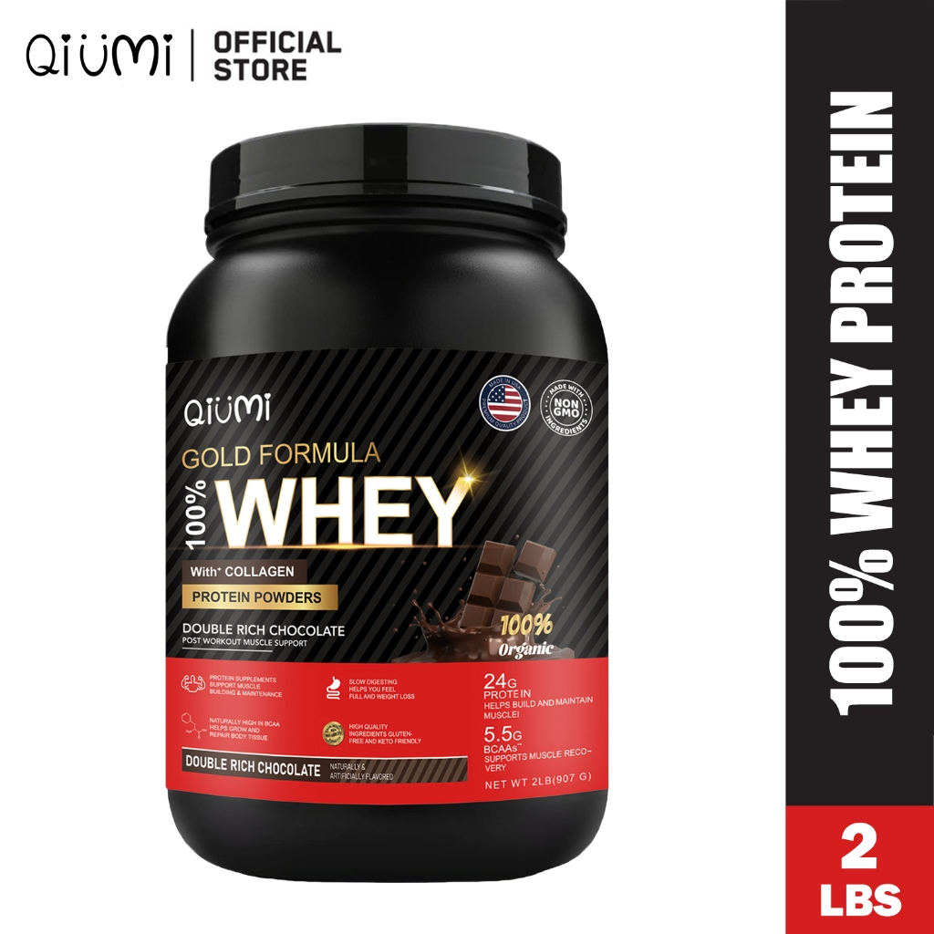 QiuMi Whey Protein Isolate Chocolate Flavor อาหารเสริม BCAA เวย์โปรตีน โปรตีนสร้างกล้ามเนื้อ