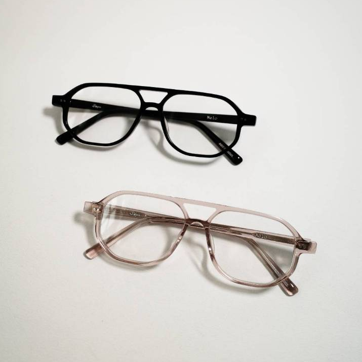 SOPTA OPTICAL | รุ่น MELO แว่นตาทรง Aviator กรอบเหลี่ยม Double Bridge กรอบแว่นสายตา Unisex แว่นทรงนั