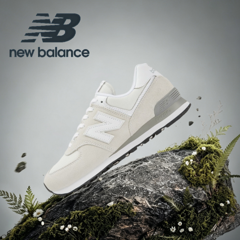 ★รับประกันของแท้★ New Balance NB 574 White Low ML574EVW