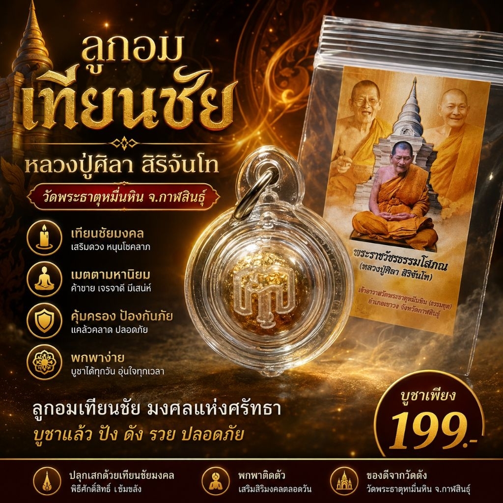 ลูกอมเทียนชัย หลวงปู่ศิลาแท้ จากวัดพระธาตุหมื่นหิน