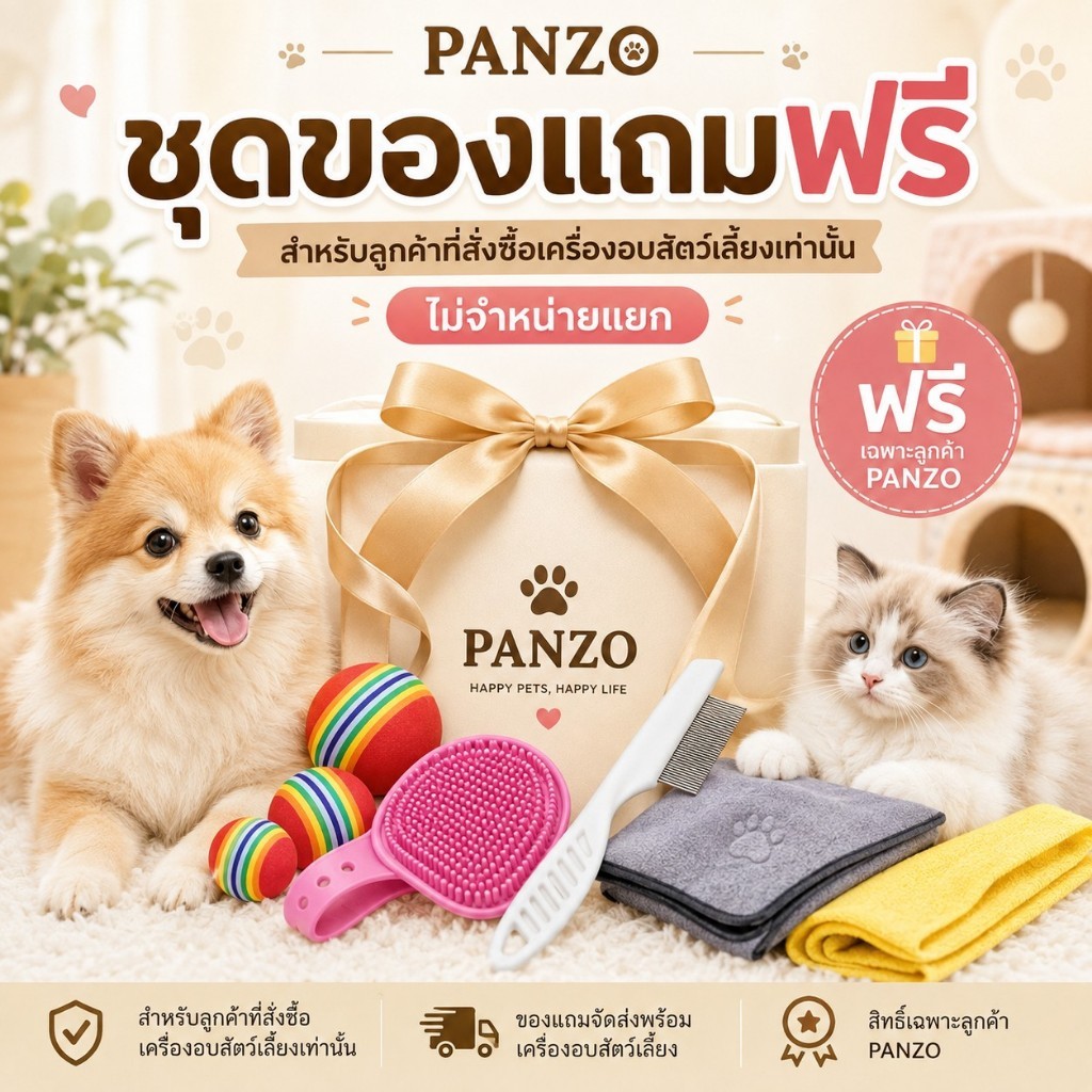 🎁 ชุดของแถมฟรี PANZO สำหรับลูกค้าที่สั่งซื้อเครื่องอบสัตว์เลี้ยงเท่านั้น | ไม่จำหน่ายแยก