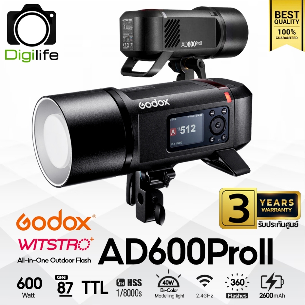 Godox Flash AD600ProII - 600W, TTL, HSS, Lithium Battery - Bowen Mount / Digilife