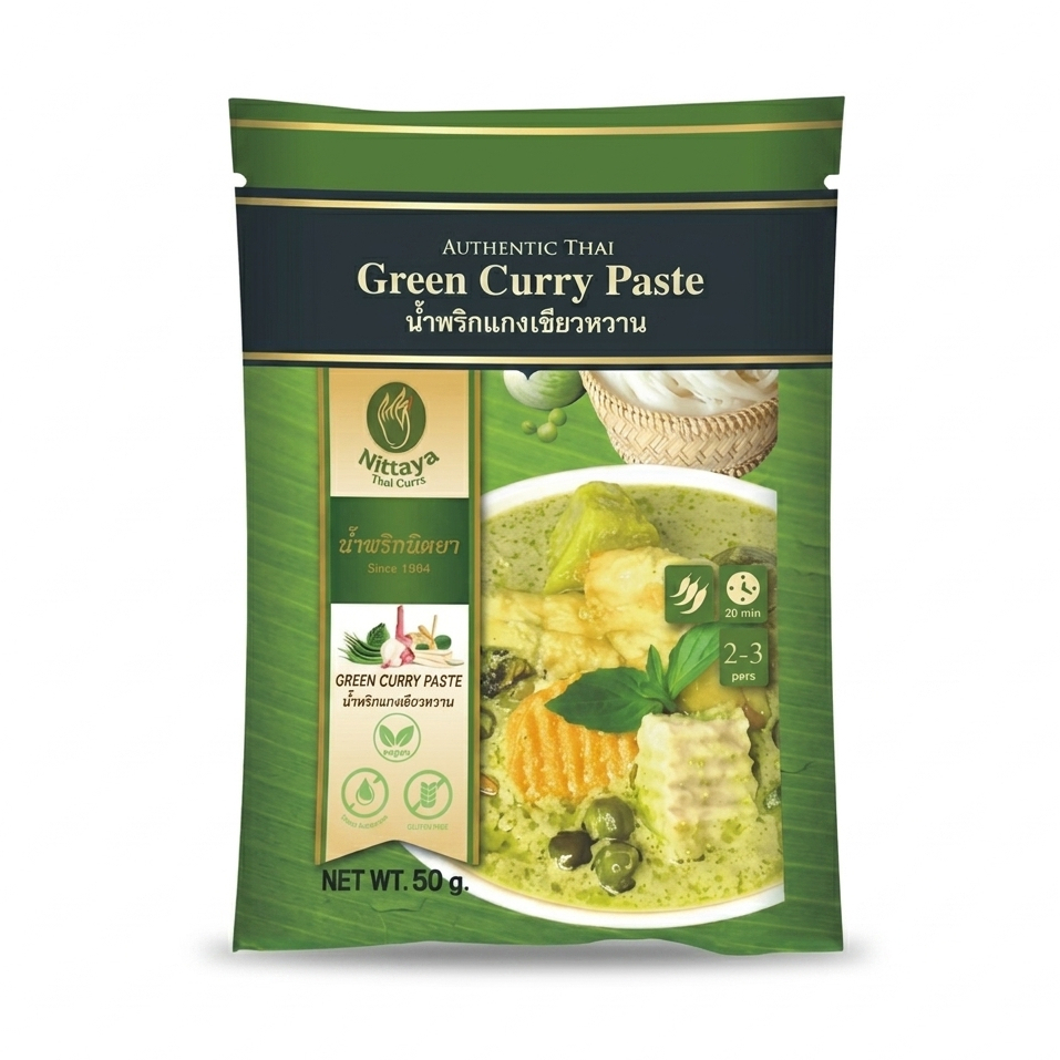 Nittaya Green Curry Paste น้ำพริก นิตยา แกงเขียวหวาน ขนาด 50 กรัม