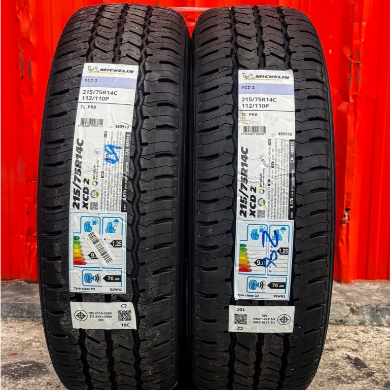 2 เส้น 215/75R14 MICHELIN XCD2 ยางบรรทุก ยางปี2026 ราคาต่อ 2 เส้น
