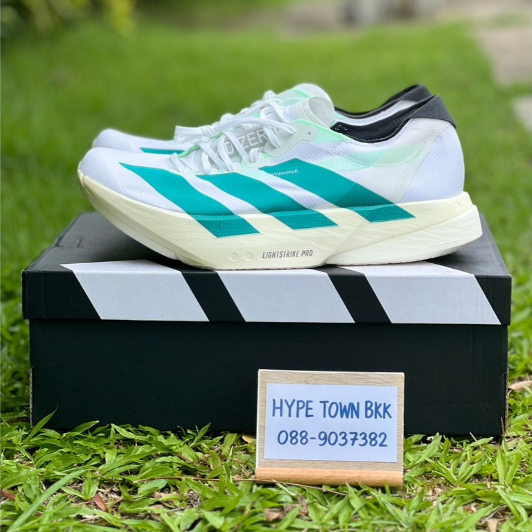 [ PREORDER ] รองเท้าวิ่ง Adizero Adios Pro 4 White Pulse Teal Carbon JR1267 มือ1 ของแท้ 100%