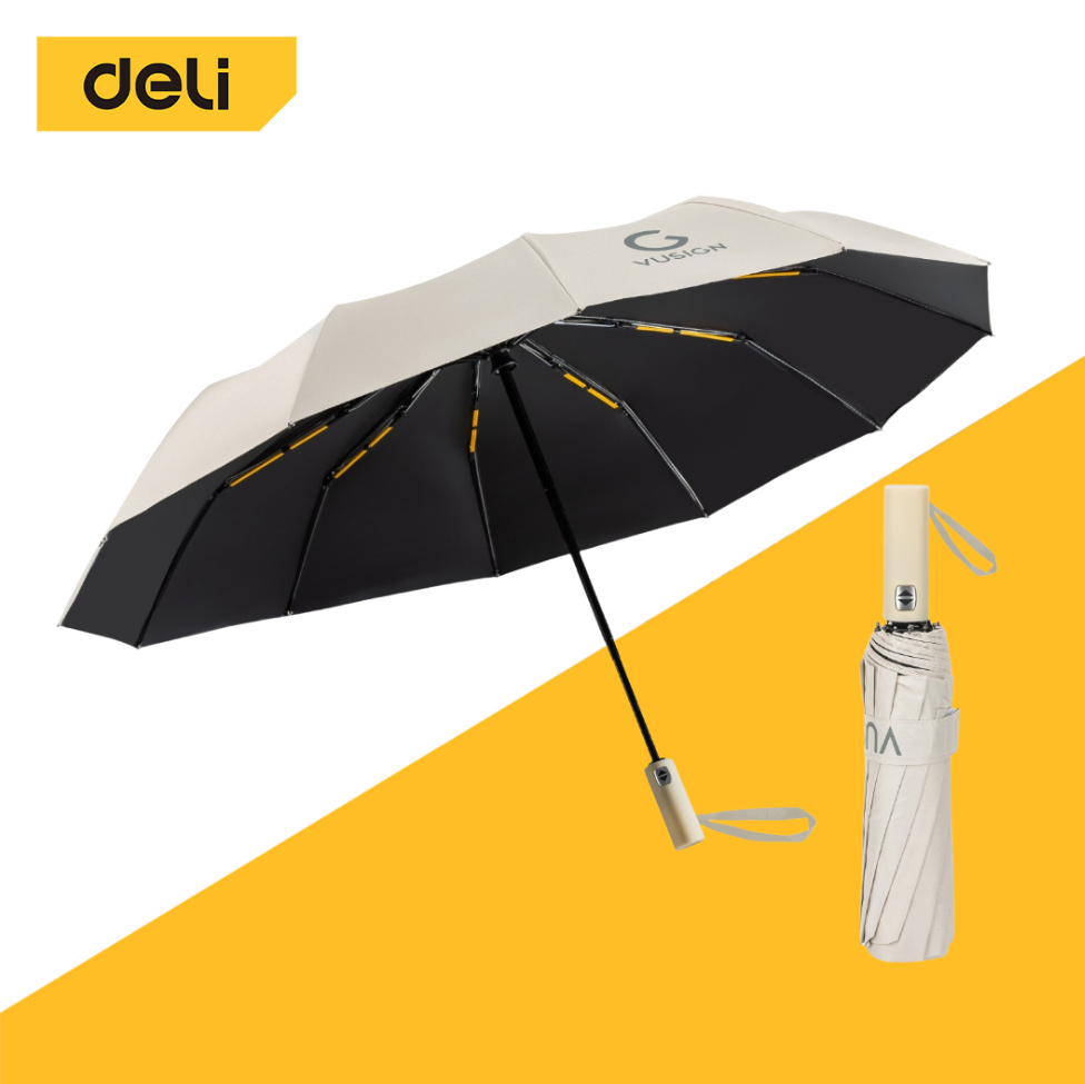 Deli ร่มพับ ร่มพับอัตโนมัติ กันยูวี กันแดดกันฝน UPF50+ เปิด-ปิดออโต้ เสริมโครง พกพาสะดวก Umbrella