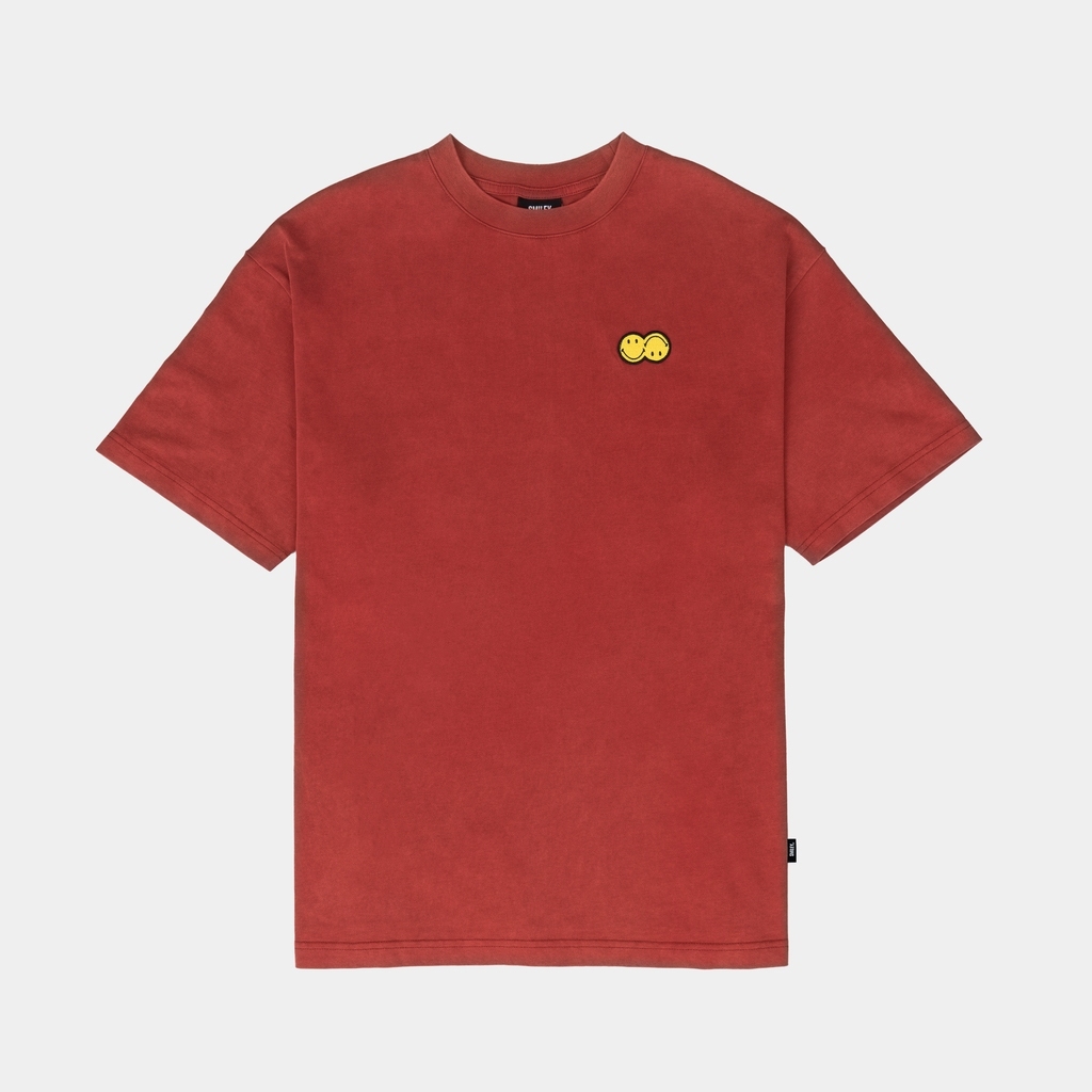 SMILEY® RED TWIN FACES OVERSIZED TEE