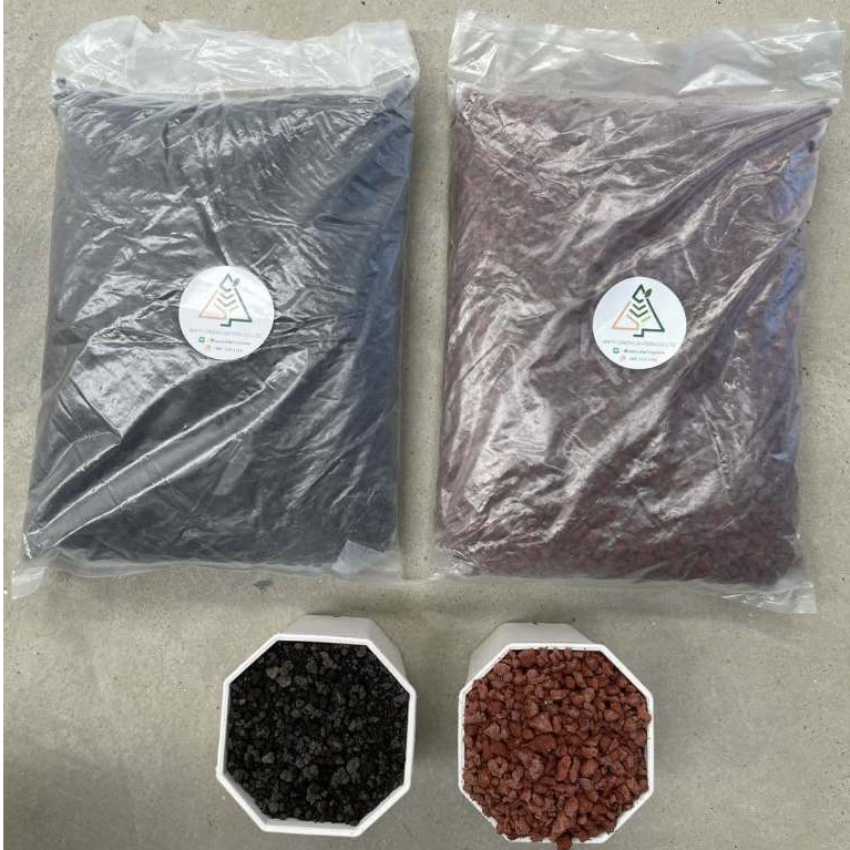 หินลาวาดำ หินลาวาแดง (Volcanic rock) 5 กิโล - 10 กิโล ( มีเก็บปลายทาง )