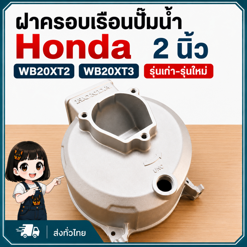 ฝาครอบปั้มน้ำด้านนอก เรือนโครงฝาครอบด้านนอกปั้ม เรือนปั้มน้ำ Honda 2 นิ้ว WB20XT2 WB20XT3