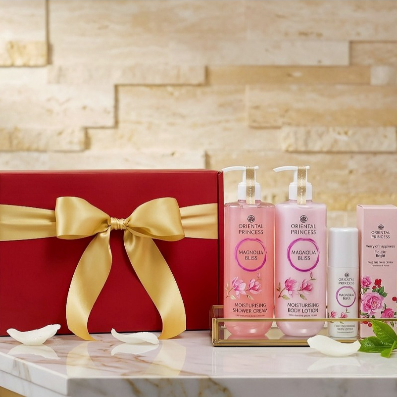 เซ็ตกล่องใหญ่4ชิ้น Oriental Princess ของขวัญ โอเรียนทอล ครีมอาบน้ำ+โลชั่น+โรลออน+สเปรย์ฉีดผม#วันเกิด วาเลนไทน์ #วันแม่