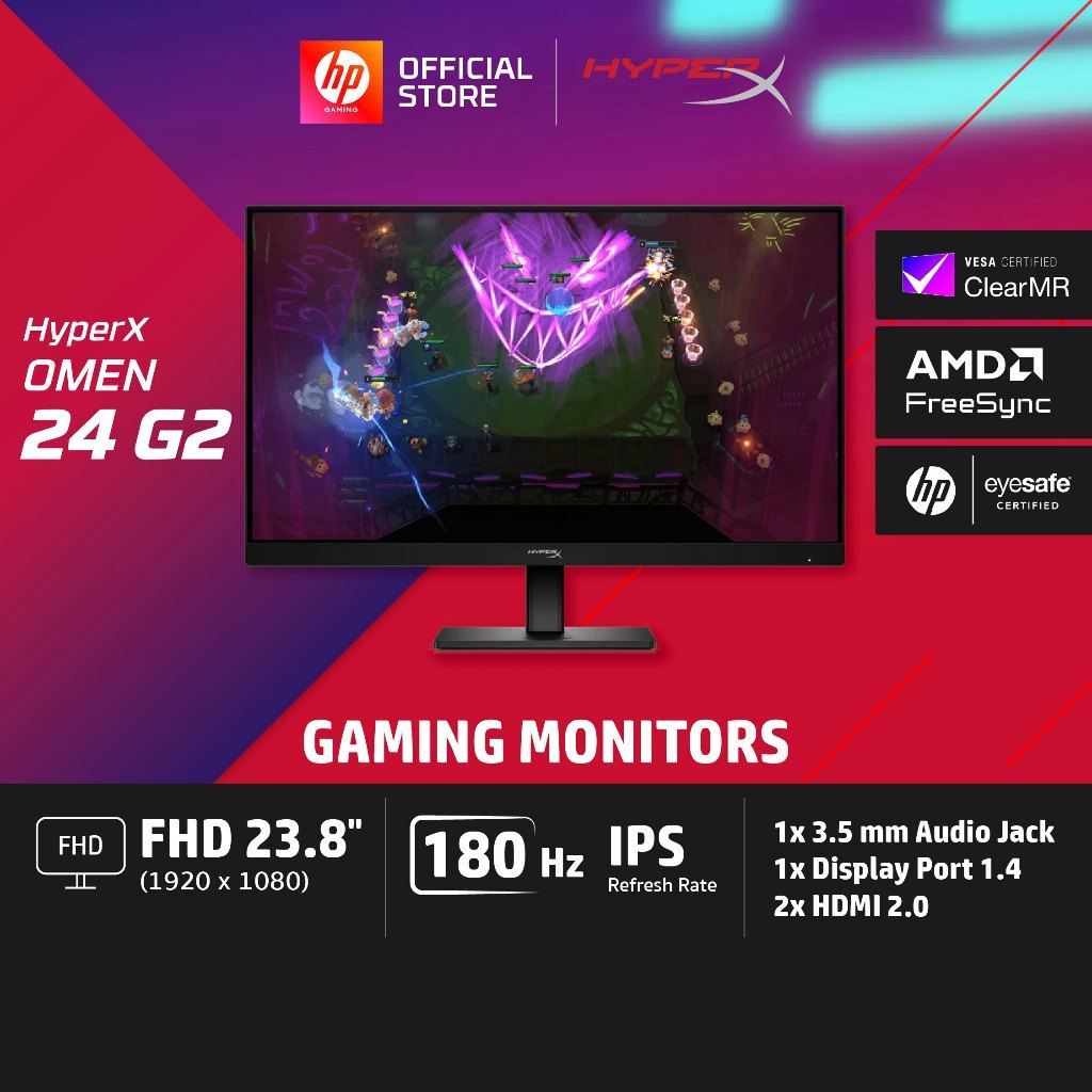 [New] HyperX OMEN 23.8 inch FHD 180Hz Gaming Monitor | OMEN 24 G2
