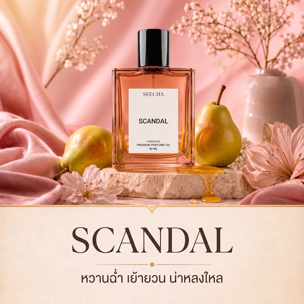 93 SCANDAL สแกนดัล (ยกขาชมพู) Seecha Oil Perfume น้ำหอมสีชา ขนาด 50ML ขวดใหญ่ ใช้นาน 1-2 เดือน