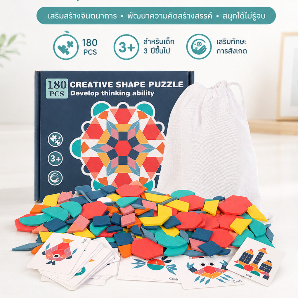 ของเล่นแนว Logic Pattern Blocks งานดีกล่องหนาแข็งแรง ⭐️