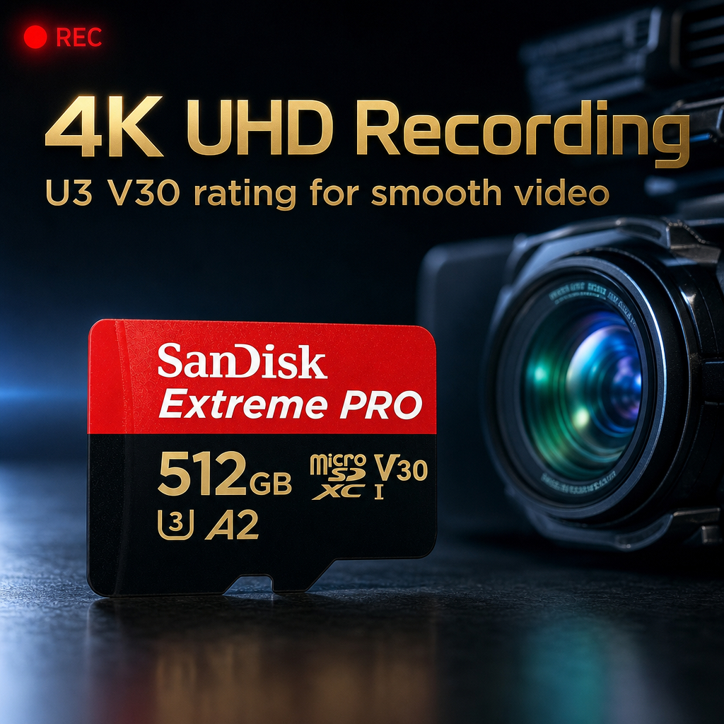 SanDisk Extreme Pro Micro SDcard 16GB 32GB 64GB 128GB 256GB 512GB 1TB UHS-I V30 4K U3 C10 A2 แท้ การรับประกันถาวร