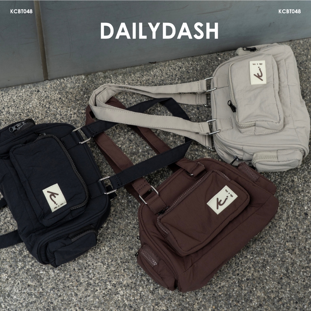 KIM&CO. ORIGINAL – DAILYDASH (KCBT048) กระเป๋าสะพายไหล่ ช่องซิปด้านข้าง น้ำหนักเบา