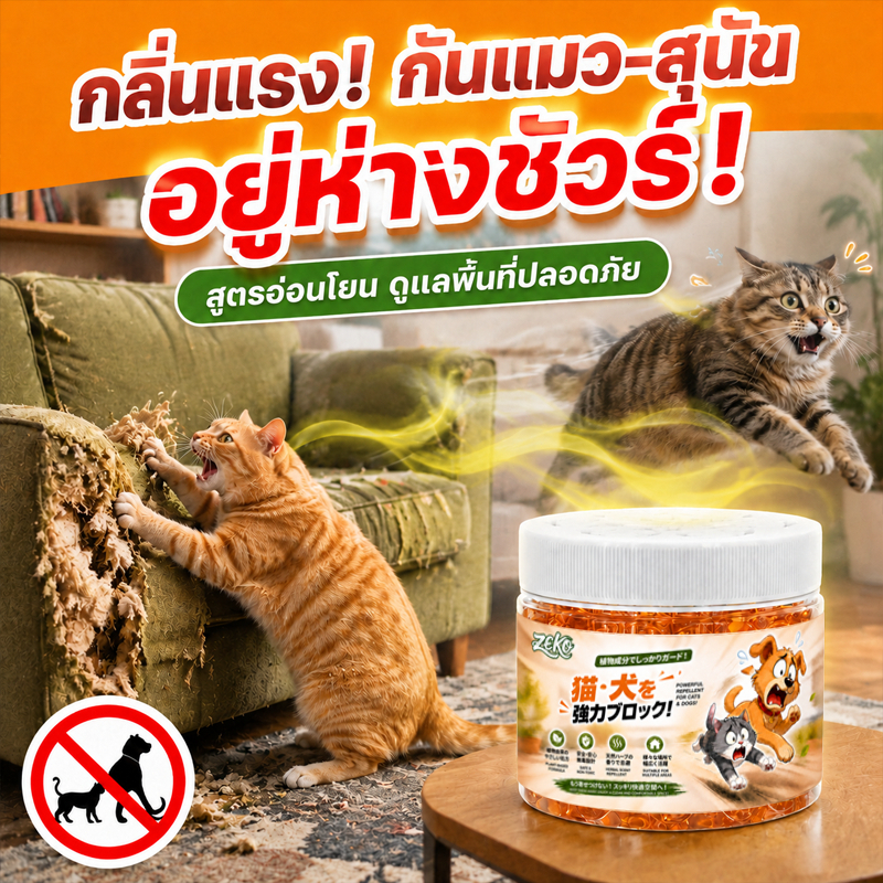 🐱ไล่ได้ 100% ทันที🐶 ยาไล่แมว ที่ไล่แมว ก้อนไล่แมว ไล่หมา 120g ใช้ได้ทั้งในบ้านและในสวน กันแมวฉี่