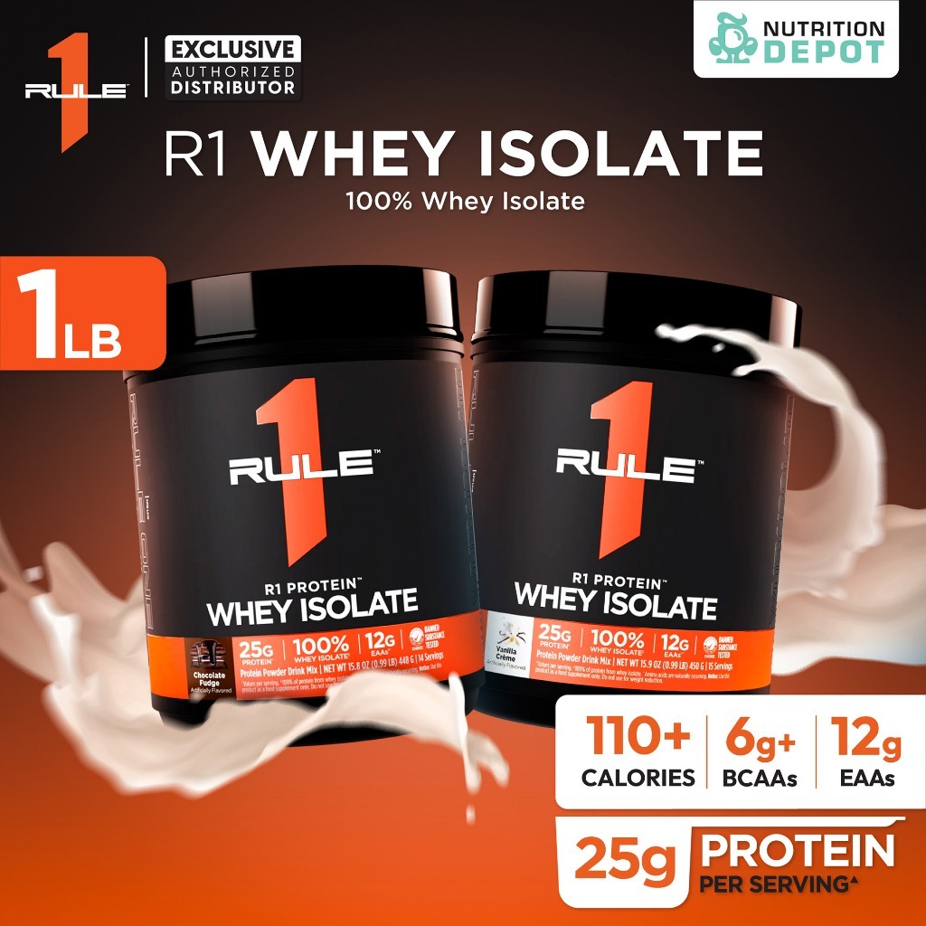Rule1 Isolate 1lb -  เวย์โปรตีนเสริมสร้างกล้ามเนื้อ