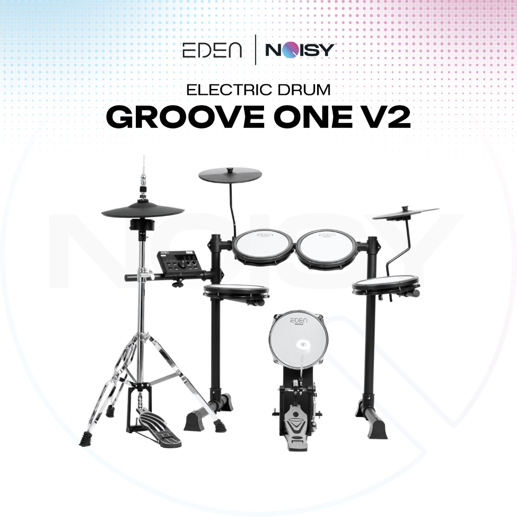 กลองไฟฟ้า Eden Groove One V.2 ไฮแฮทจริง หนังมุ้งทุกใบ เปลี่ยนเสียงแยกใบได้ รับประกัน 1 ปี