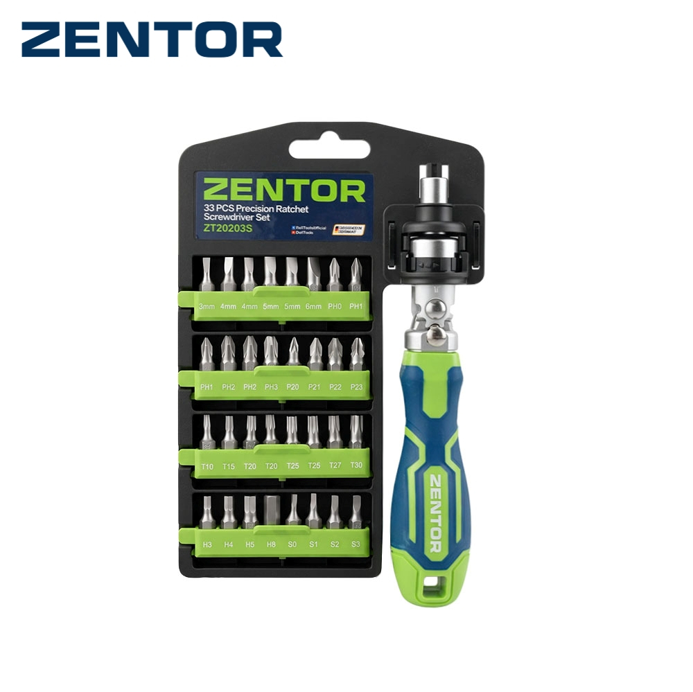 Zentor ชุดไขควง 33in1 เซตไขควงแม่เหล็ก อเนกประสงค์ พร้อมด้ามเฟืองวงล้อ ใช้งานง่าย Screwdriver Set