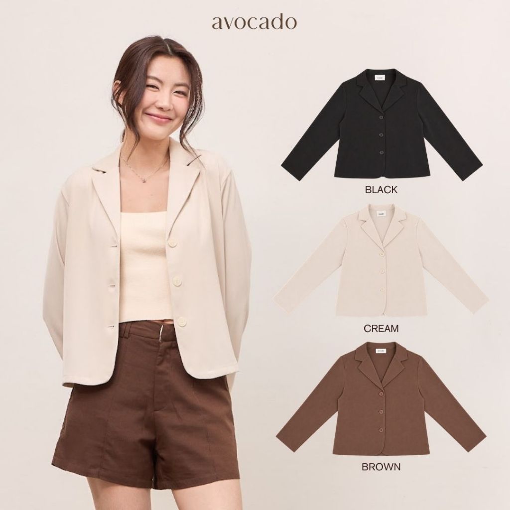 avocado - Beannie crop blazer เสื้อเบลเซอร์ทรงครอป กึ่งทางการ
