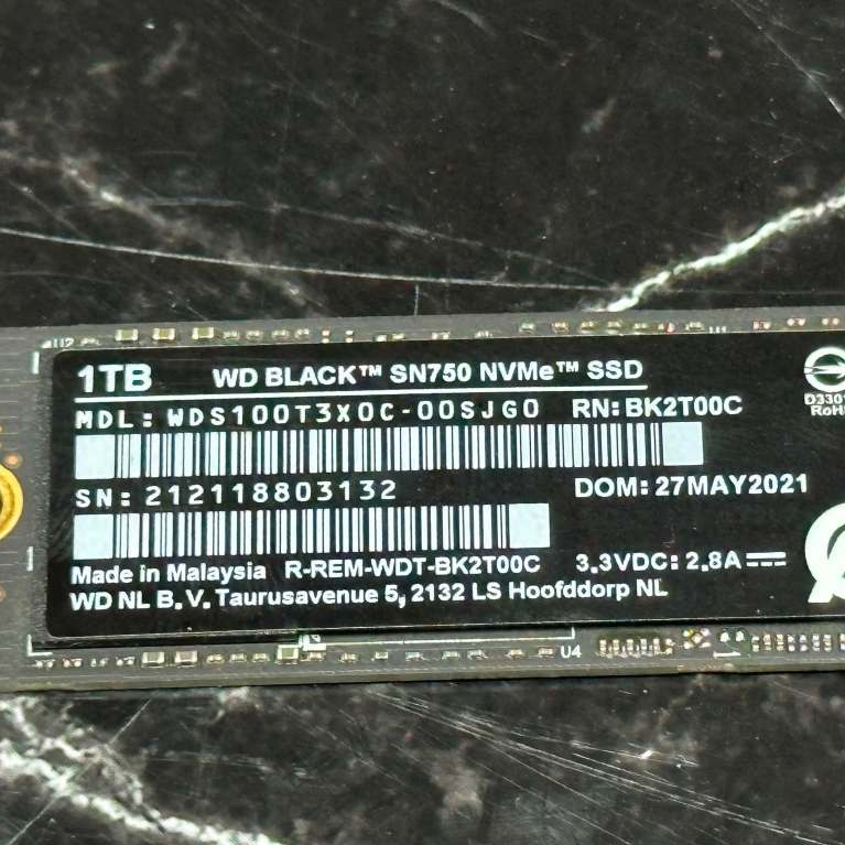 SSD  M.2 1TB WD  Black  SN 750