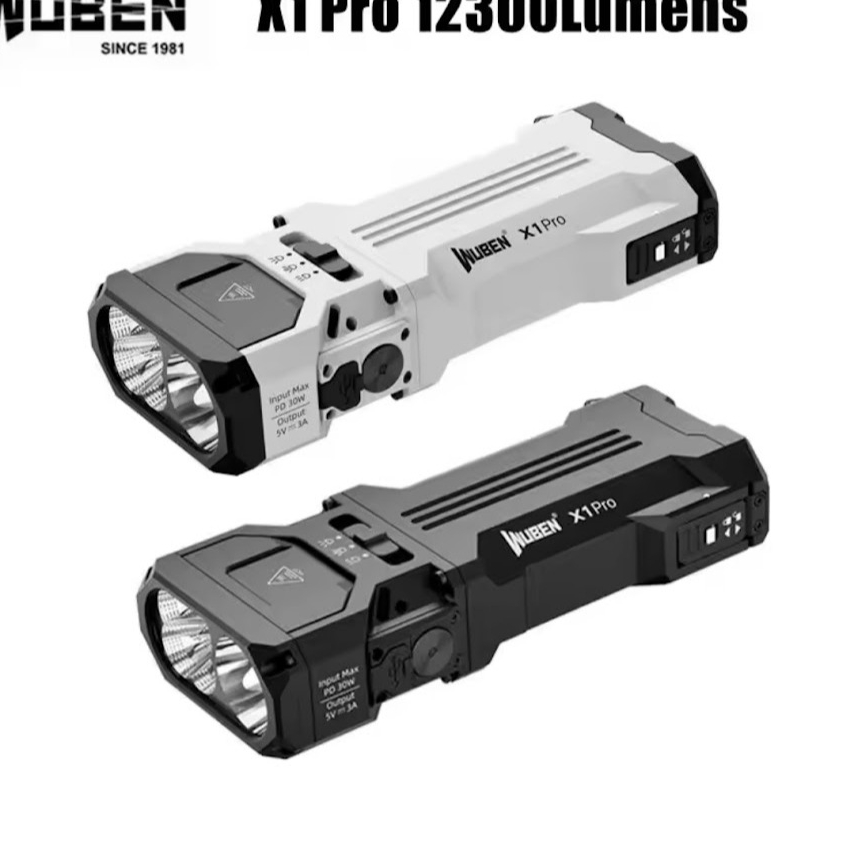 Wuben X1Pro 12300ลูเมนส์ ไฟฉายแสงแรงสูงชาร์จได้ ใช้งานกลางแจ้ง ระยะไกล พกพาสะดวก ไฟฉายสำหรับปีนเขาปั