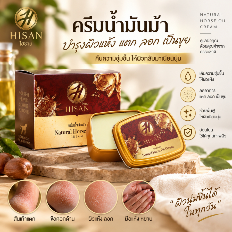 ครีมน้ำมันม้า ผิวนุ่มชุ่มชื้น