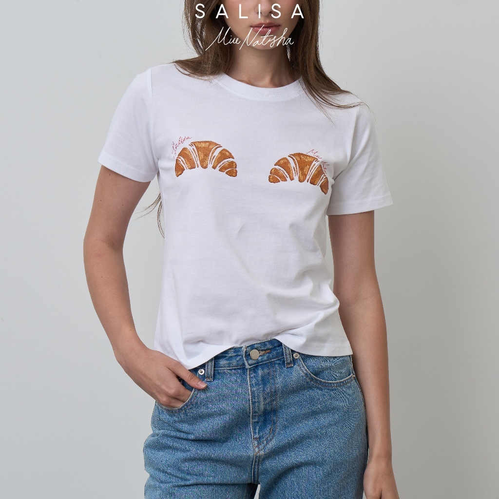 SALISA x Miu Natsha - T-SHIRT CROISSANT MN FW26 Baby Fit *PRE ORDER 3 WEEKS*