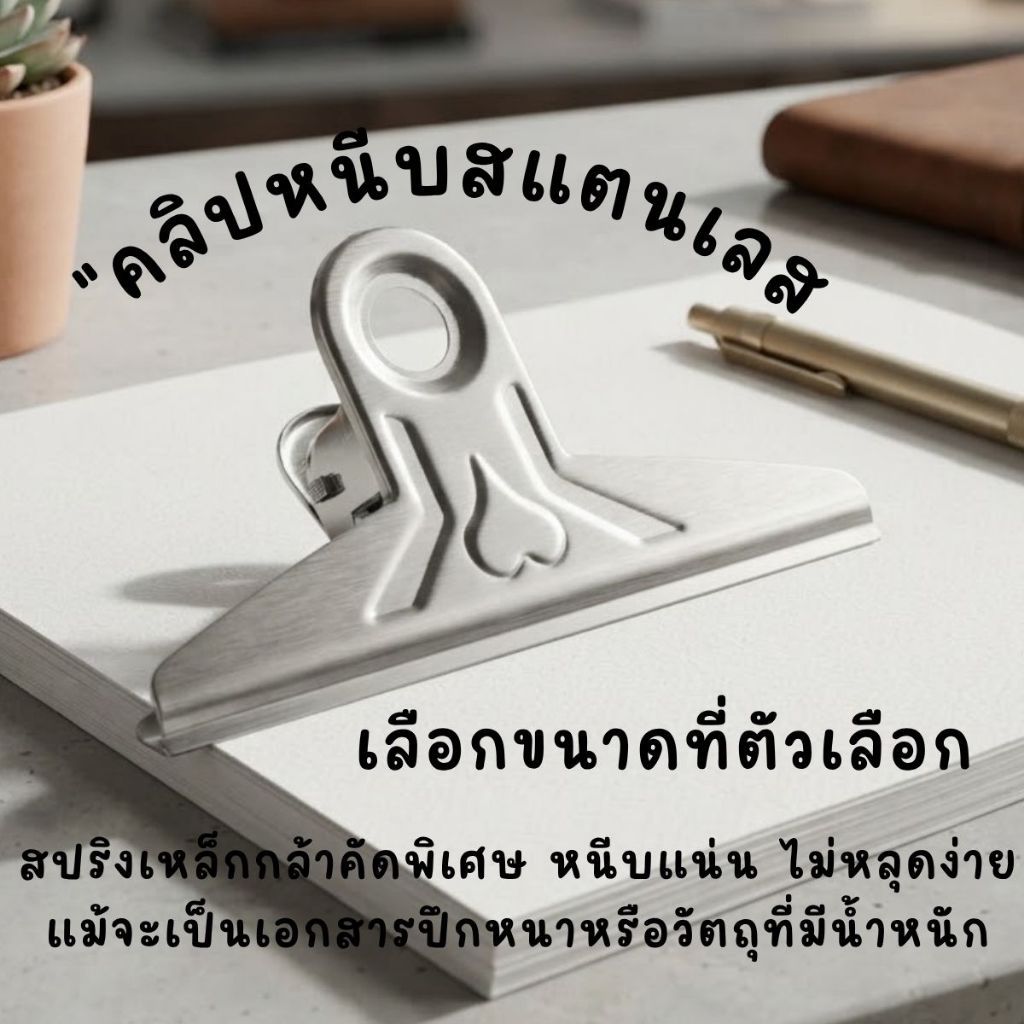 P945 คลิปหนีบ ตัวใหญ่ Heart งานเอกสารขนาดใหญ่ งานศิลปะ งานช่าง สำนักงาน คลิปสแตนเลส ขนาดจัมโบ้ หนีบผ้า หนีบเอกสาร SP