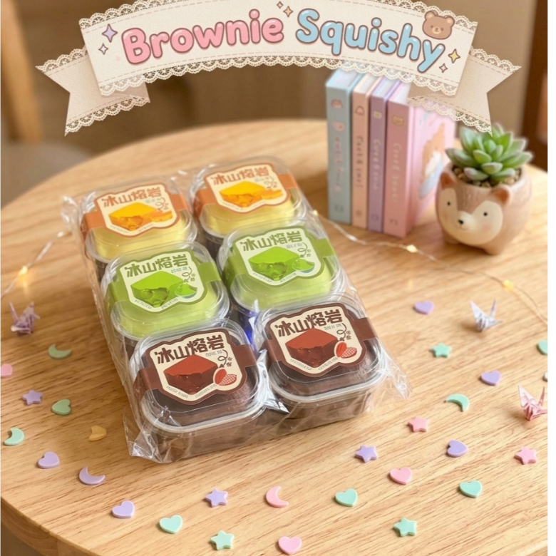 แพ็ค 6 กล่อง 820 ทาบะสกุชชี่บราวนี่ (ฺBrownie Squishy ) บีบคลายเครียด ของเล่นสุดฮิต