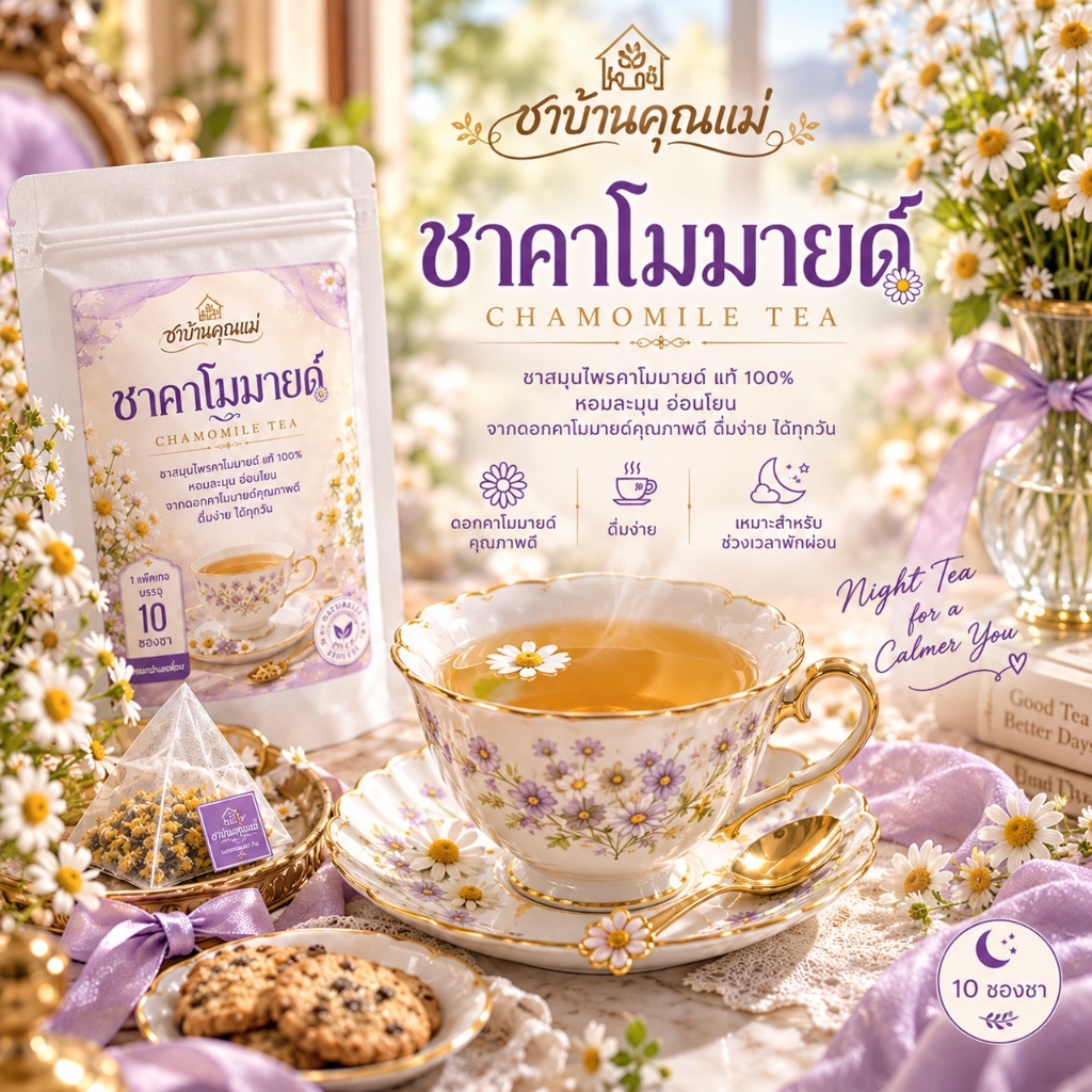 ชาคาโมมายล์ | Chamomile Herbal Tea ชาสมุนไพรกลิ่นหอมละมุน รสชงดื่มง่าย