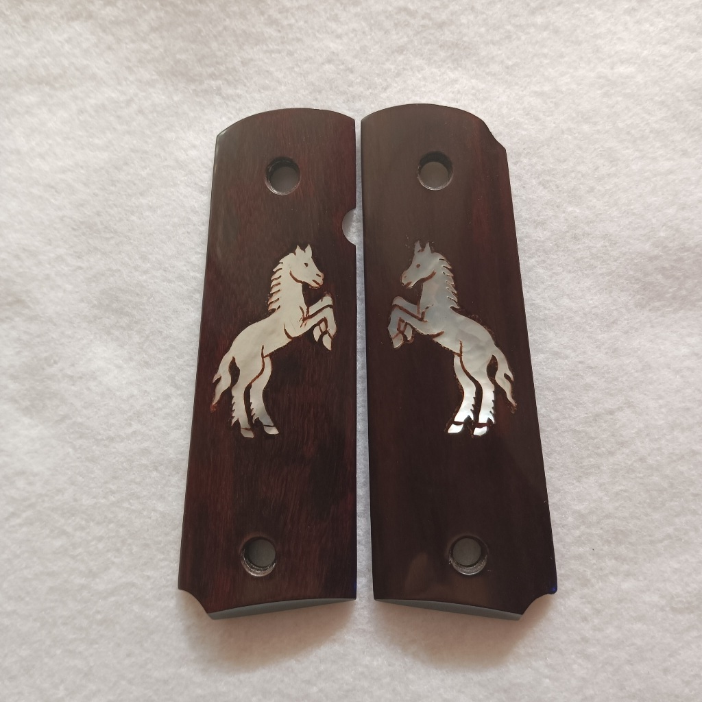 1911 grips ด้ามมีด 1911 ด้ามจับ ประกับไม้แท้ อุปกรณ์เสริมตกแต่งสำหรับ​ 1911 ขนาดมาตรฐานพร้อมฝังหอยมุ