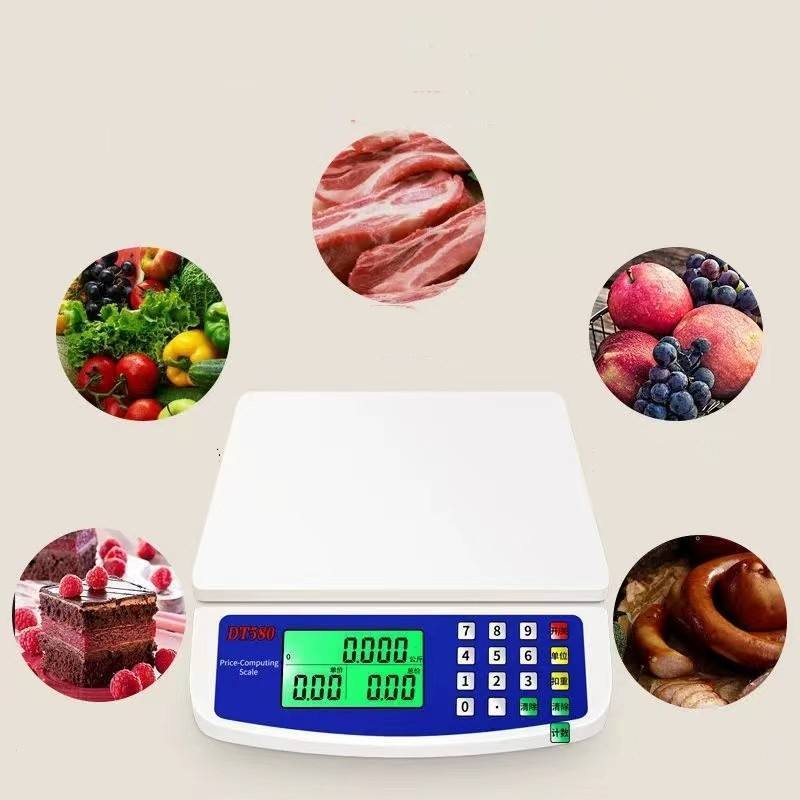 ตาชั่งดิจิตอล 25kg 30kg เครื่องชั่งน้ำหนักดิจิตอล คำนวณราคาได้ ค่าละเอียด 5g จานชั่งพลาสติก PC หนา ชาร์จแบตได้