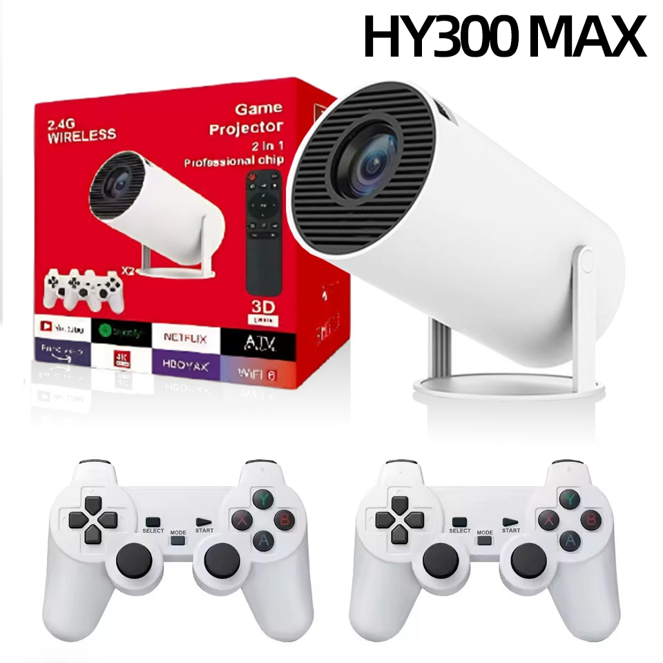 【ขนส่งท้องถิ่น】โปรเจคเตอร์ HY300 Max Game Projector HDMI WiFi 6 260 lumen 1980*1080P โฮมเธียเตอร์