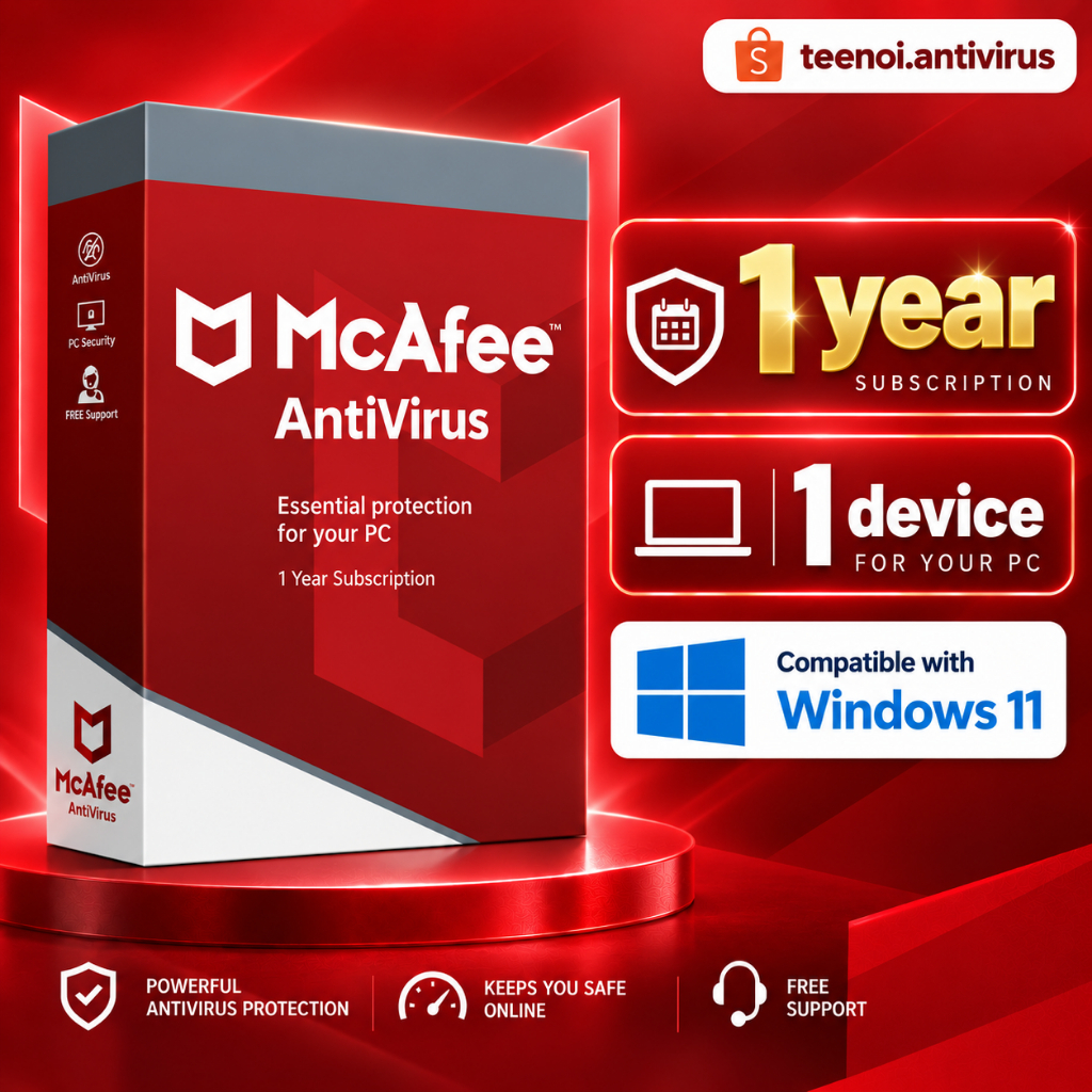 McAfee AntiVirus  1 เครื่อง  1 ปี