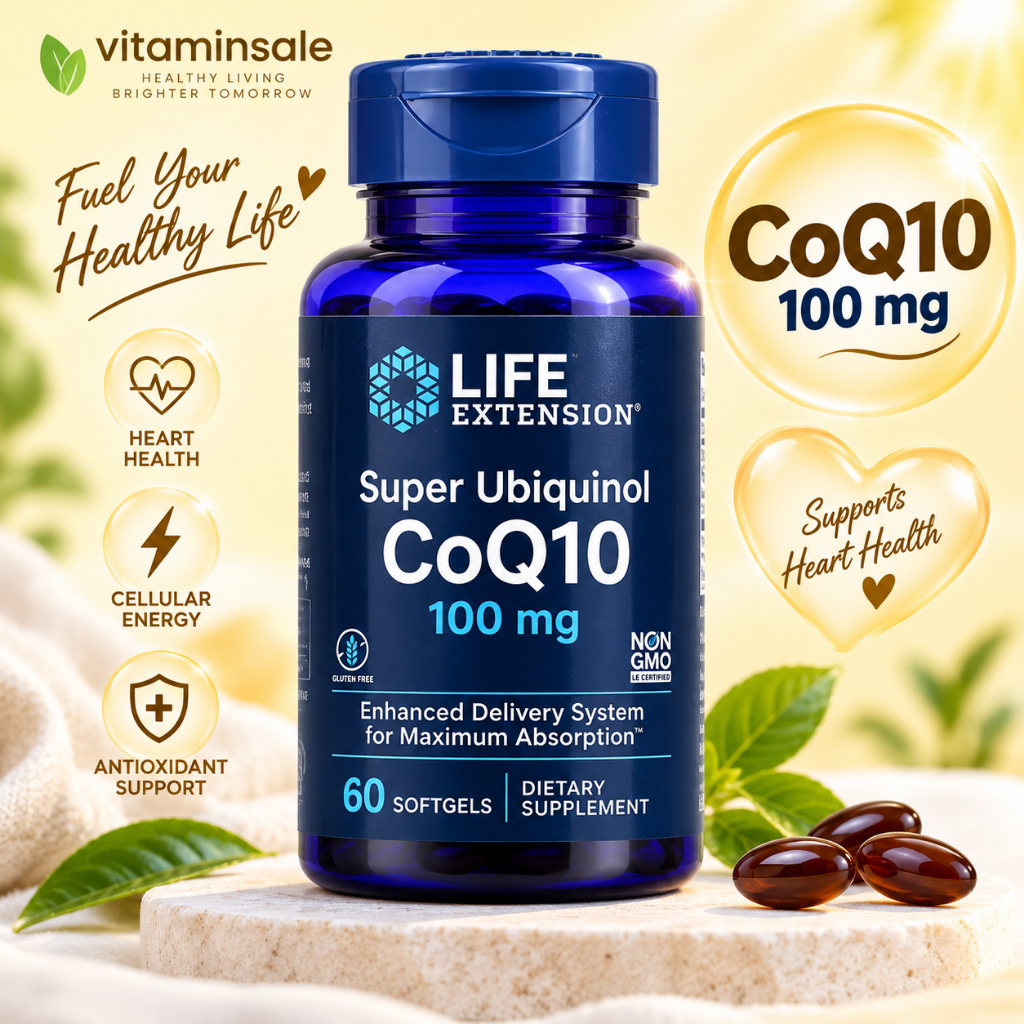 Life Extension Super Ubiquinol CoQ10 100mg 60 Softgels โคเอนไซม์สูตรดูดซึมดี