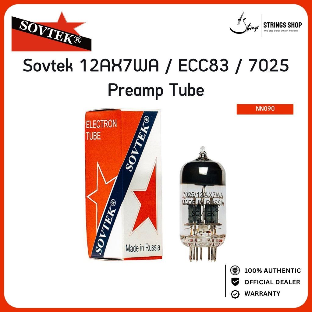 Sovtek 12AX7WA / ECC83 / 7025 หลอด Preamp Tube สำหรับ Guitar Amp แอมป์หลอด Low Noise